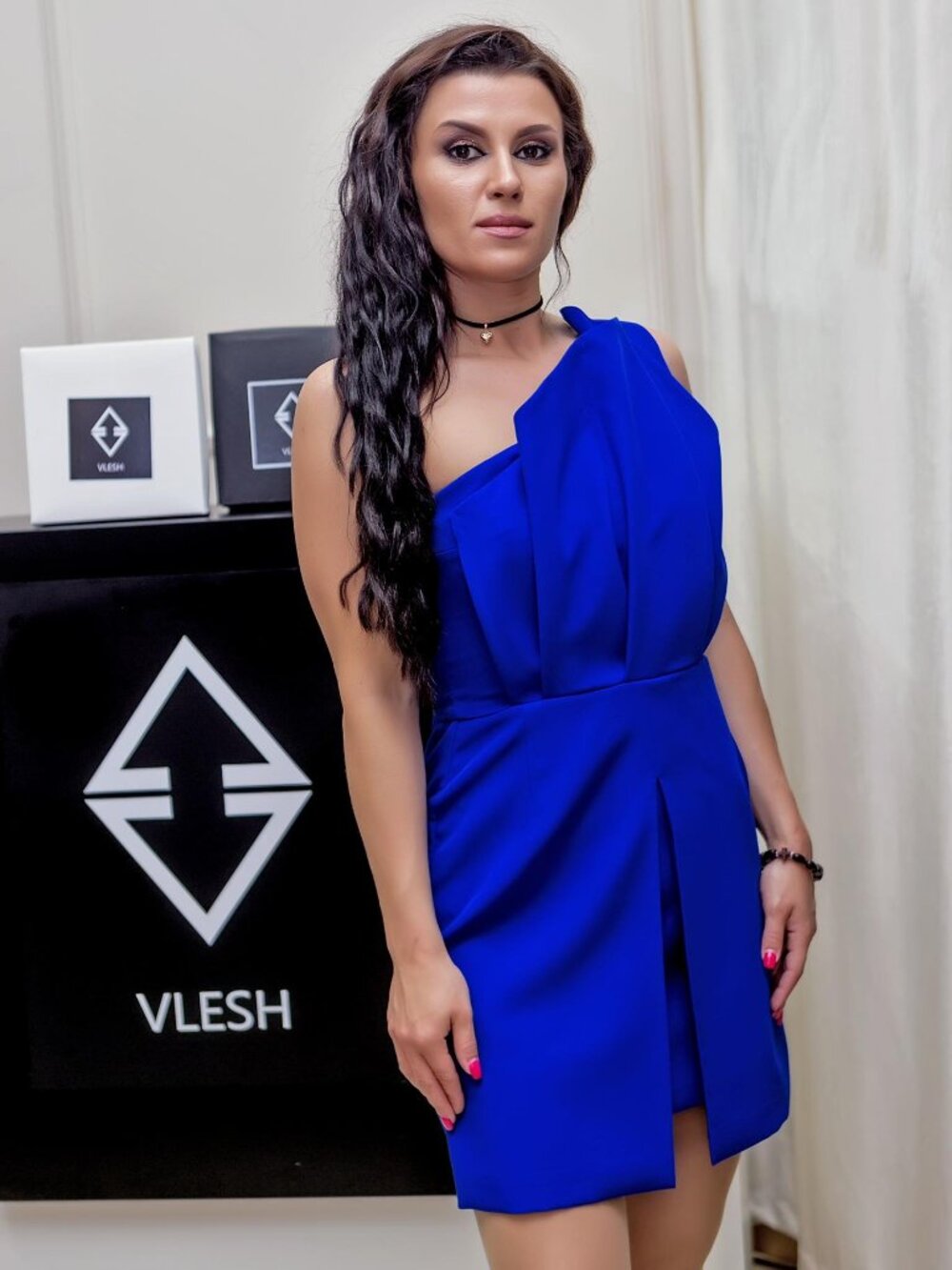 Elegant Blue Dress, Made by Vlesh Designer, Size - LP